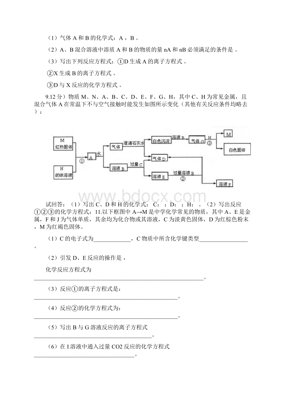 高考无机推断题完整版.docx_第2页