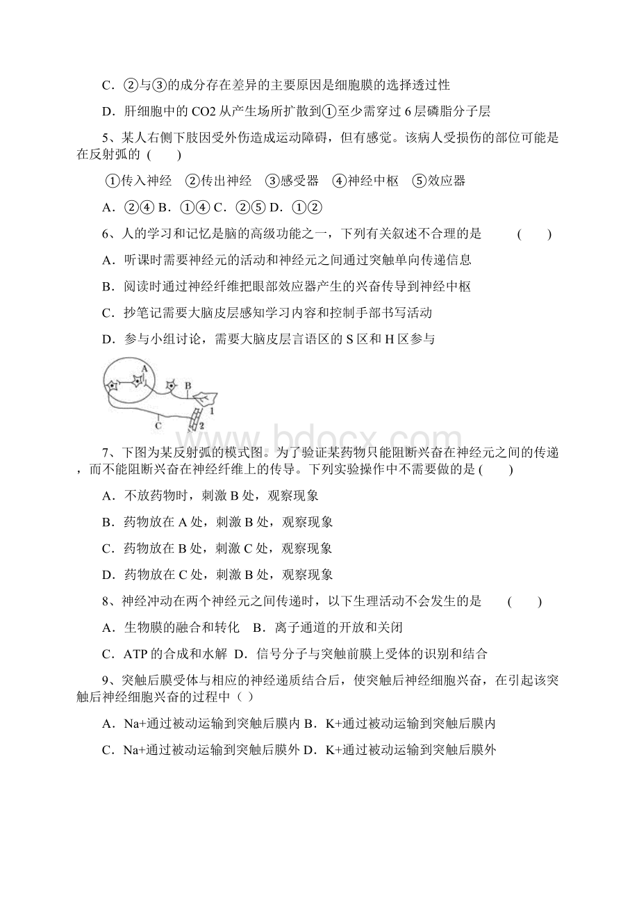 高二上学期期末考试生物试题含答案.docx_第2页