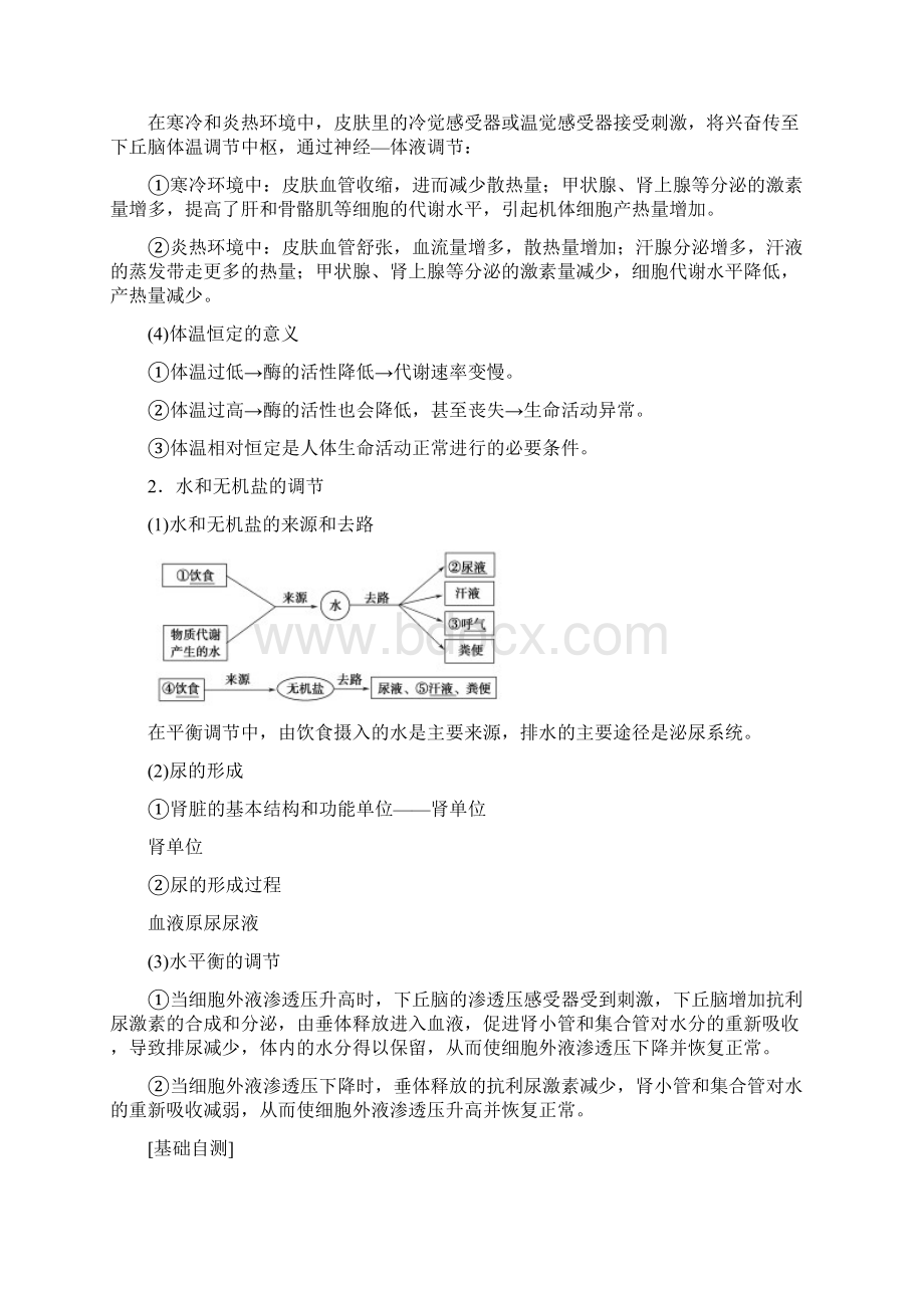 新人教版高中生物 第2章第1节 人体的稳态 第2课时 体温调节 水和无机盐的调节学案 苏教版必修3重.docx_第2页
