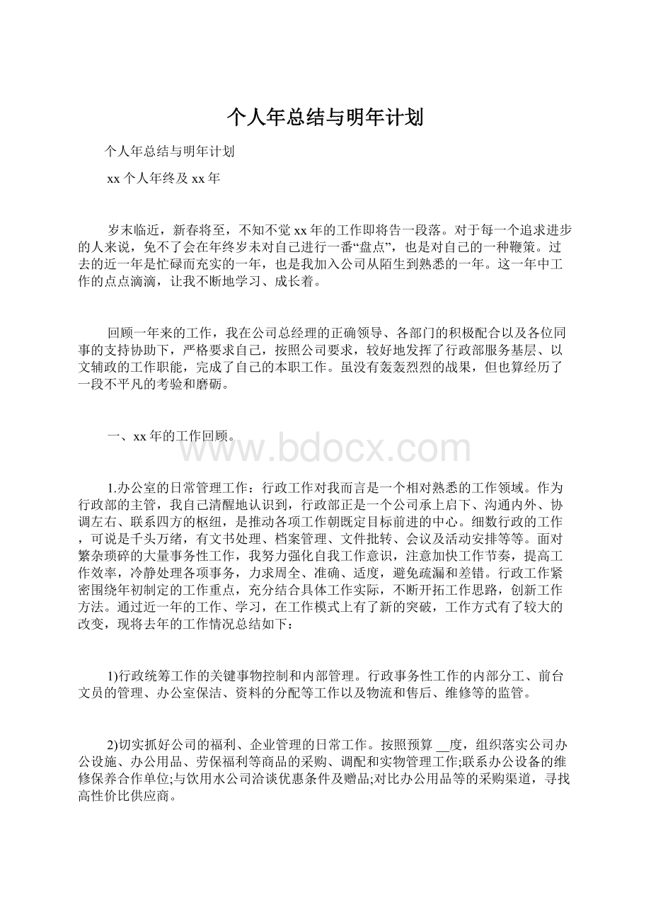 个人年总结与明年计划.docx_第1页