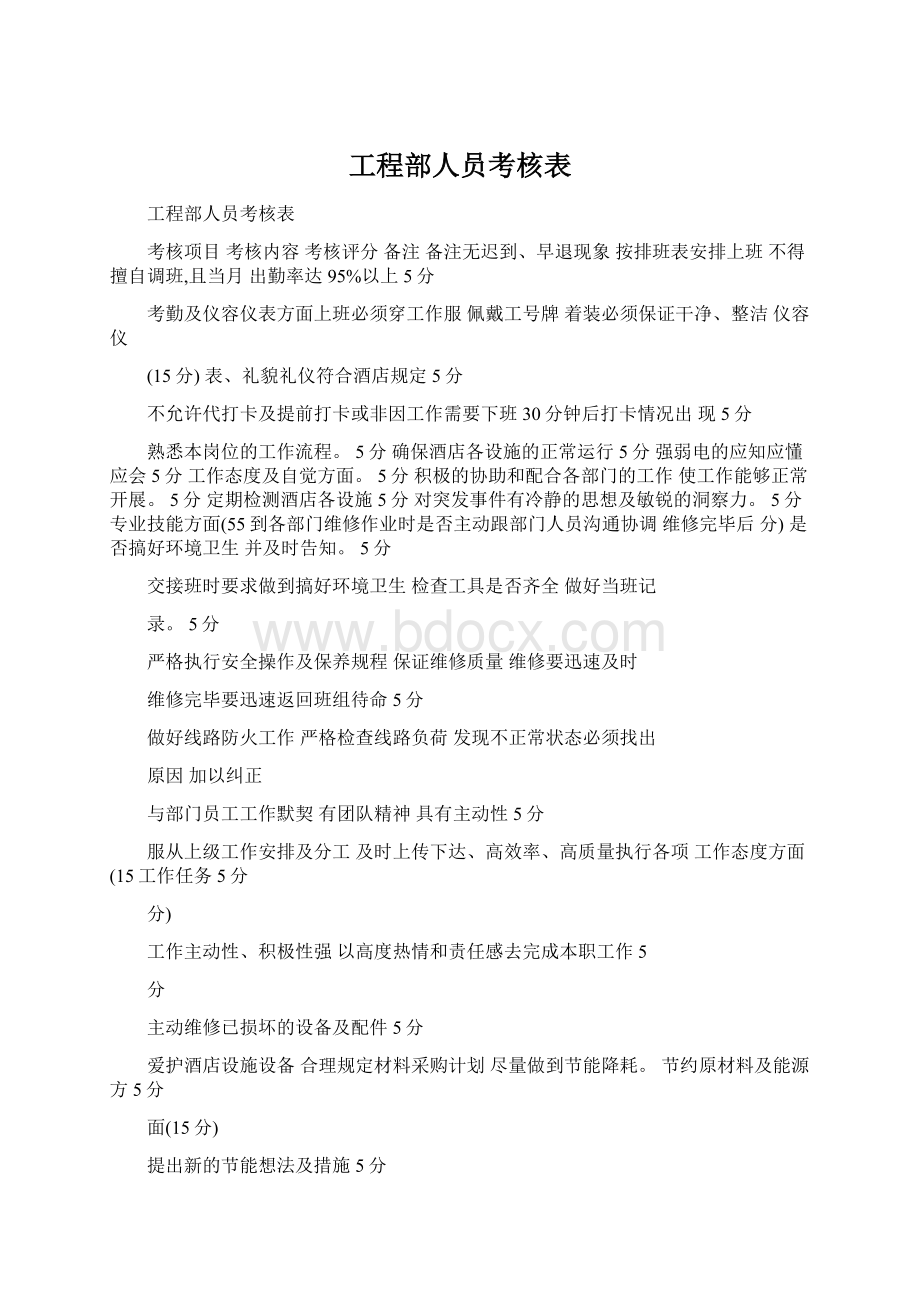 工程部人员考核表.docx_第1页