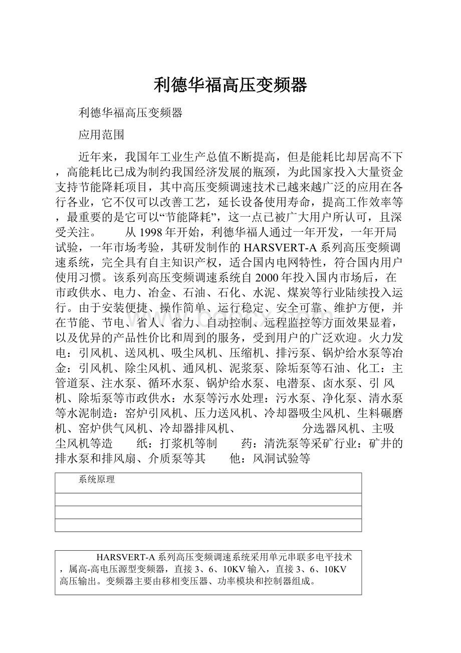 利德华福高压变频器Word文档格式.docx