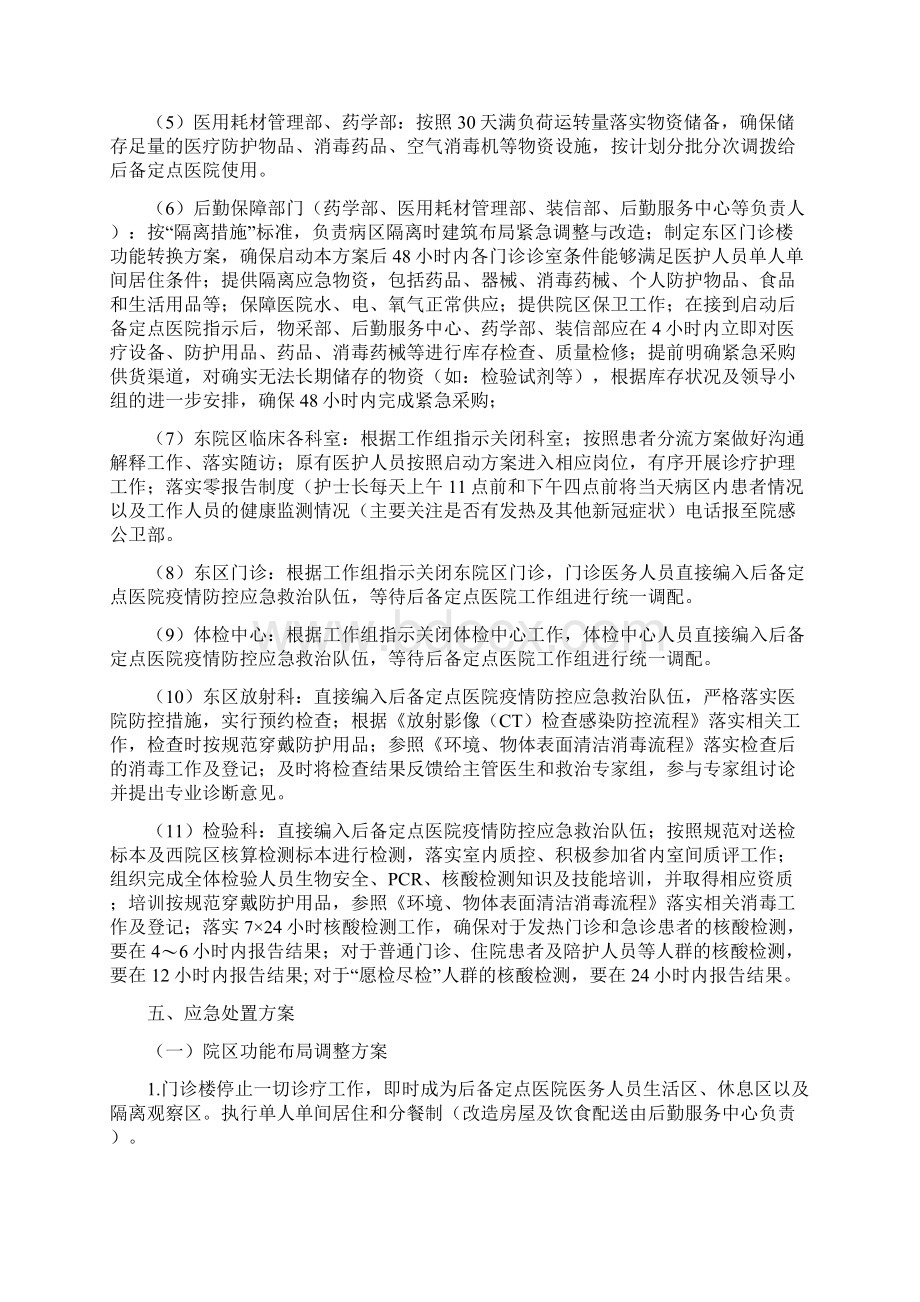 新冠疫情后备定点医院启动应急预案 1Word格式文档下载.docx_第3页