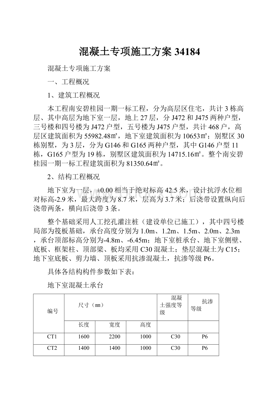 混凝土专项施工方案34184Word格式文档下载.docx