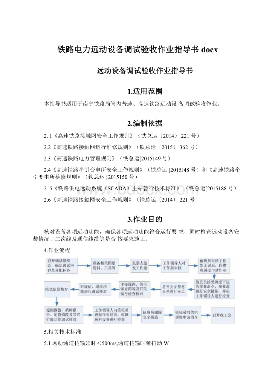 铁路电力远动设备调试验收作业指导书docx.docx