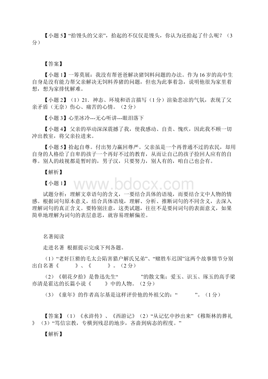 至广西河池两县一区初三暨升学考试模拟带参考答案和解析一语文带参考答案和解析Word格式文档下载.docx_第3页