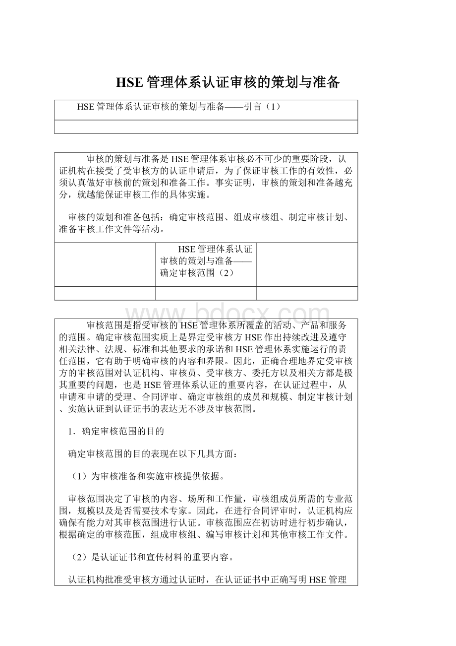 HSE管理体系认证审核的策划与准备.docx