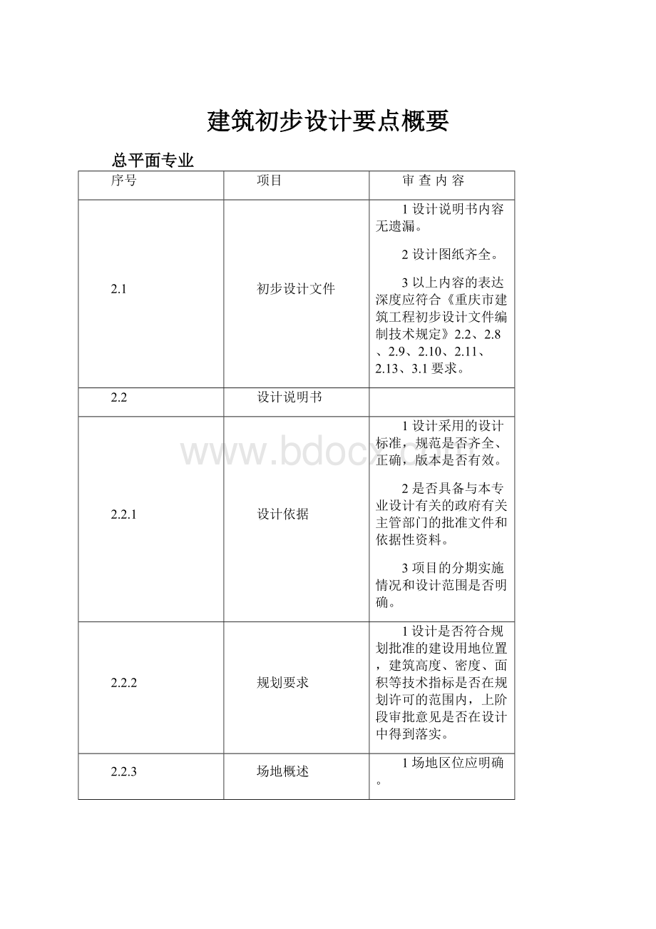 建筑初步设计要点概要.docx