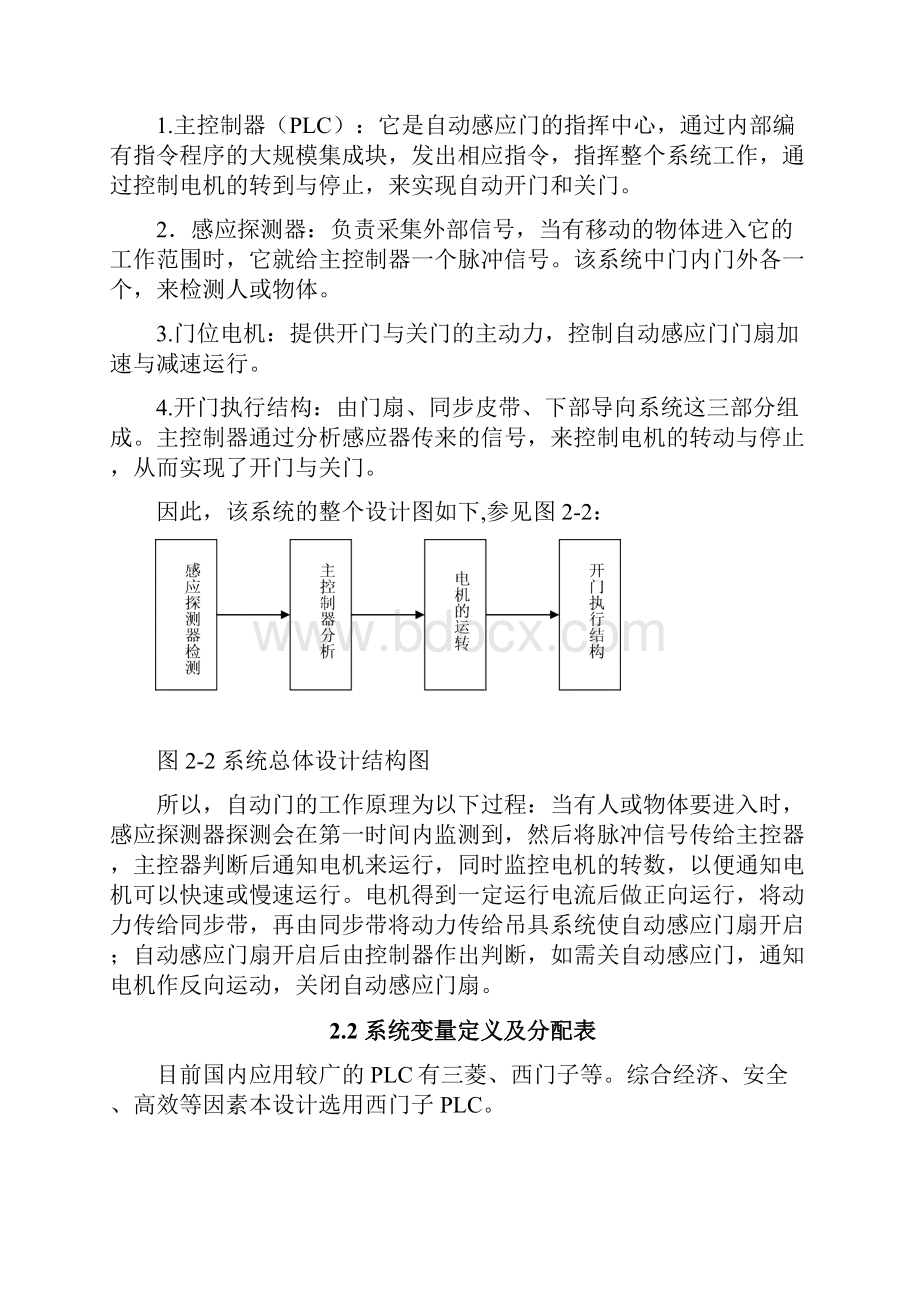 毕业设计plc报告自动门控制装置的设计与调试.docx_第3页