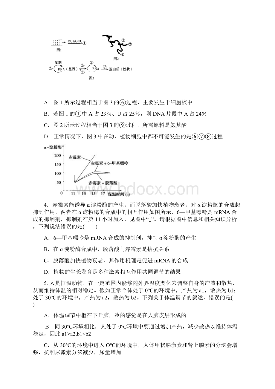 届高考理科综合生物三轮模拟试题及答案三Word文档格式.docx_第2页