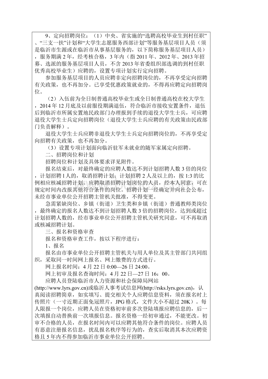 度临沂市市直事业单位公开招聘工作人员简章 doc.docx_第2页