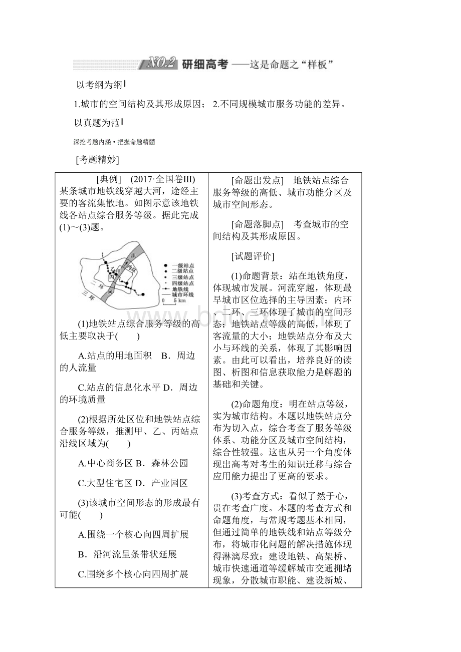 版高考地理一轮复习第二部分第二章城市的空间结构与城市化第一讲城市的空间结构精选教案Word文档下载推荐.docx_第3页