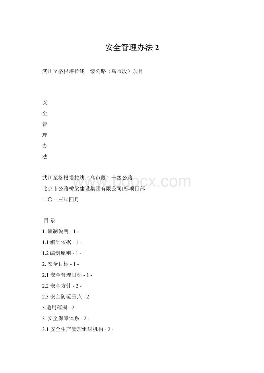 安全管理办法 2Word格式.docx
