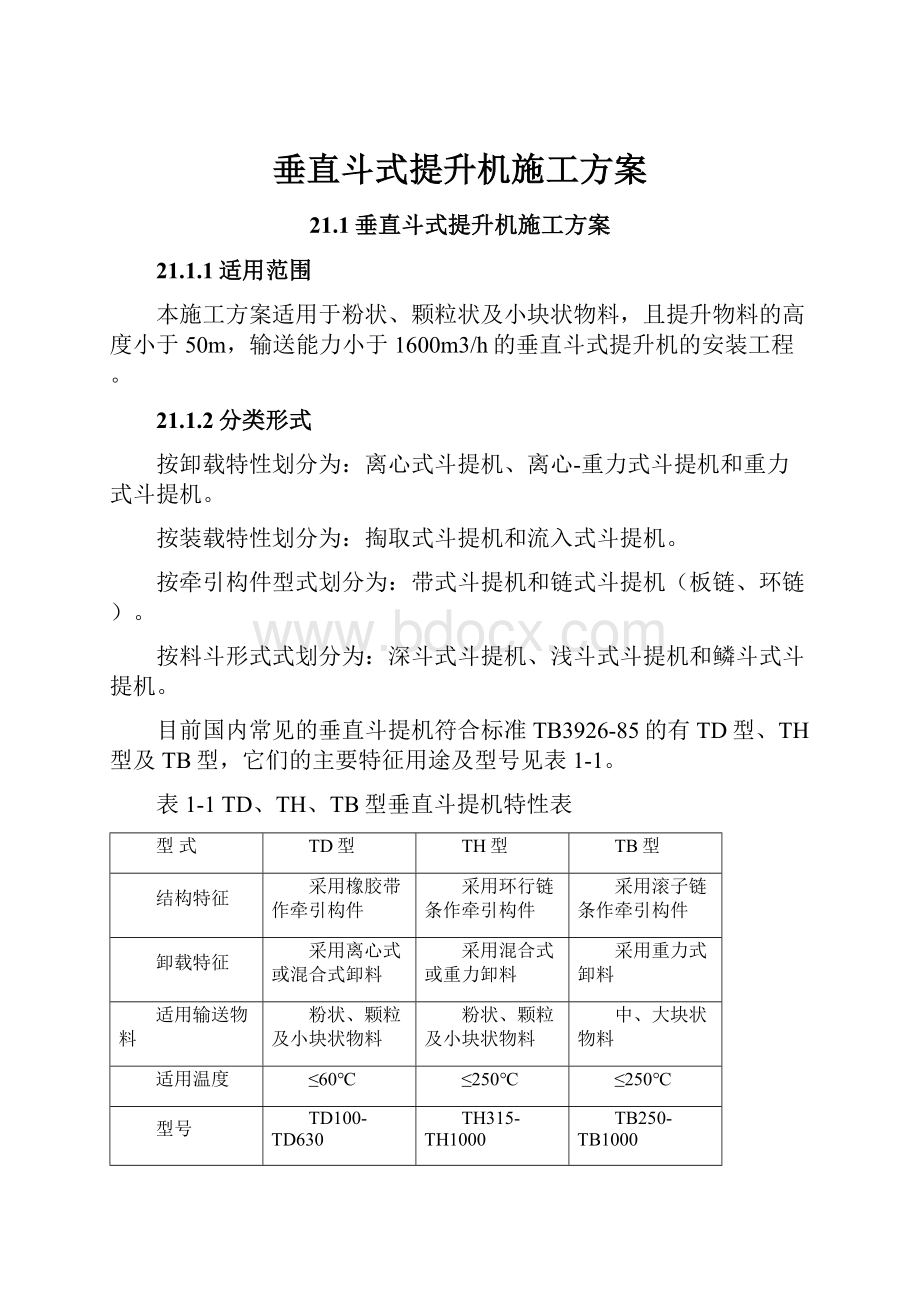 垂直斗式提升机施工方案.docx_第1页