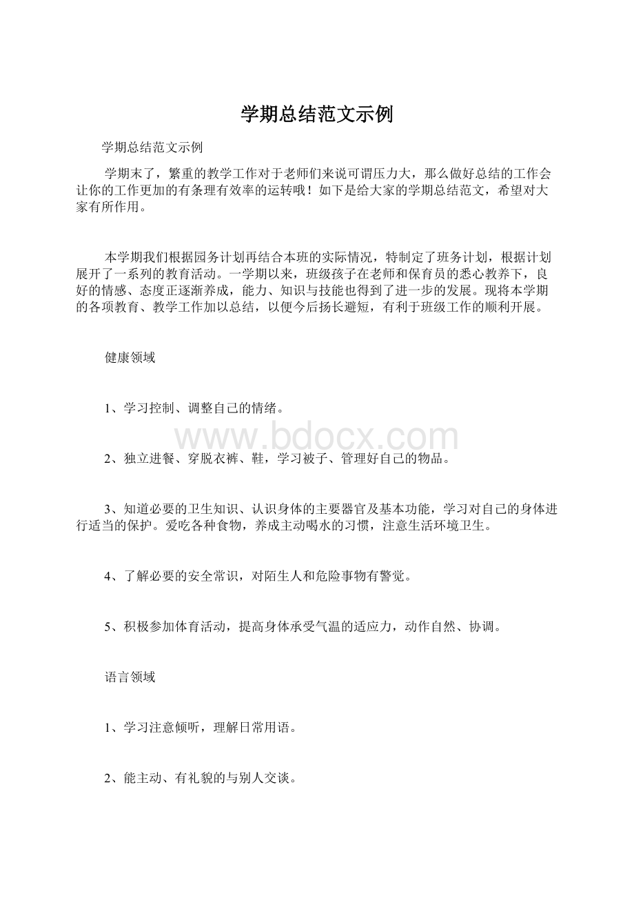 学期总结范文示例文档格式.docx