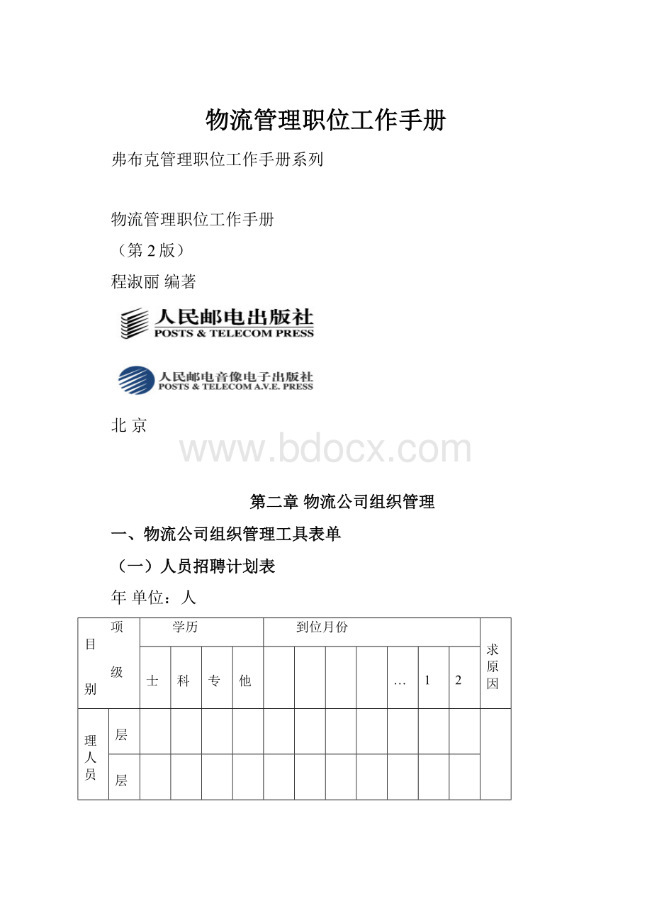 物流管理职位工作手册Word文件下载.docx_第1页