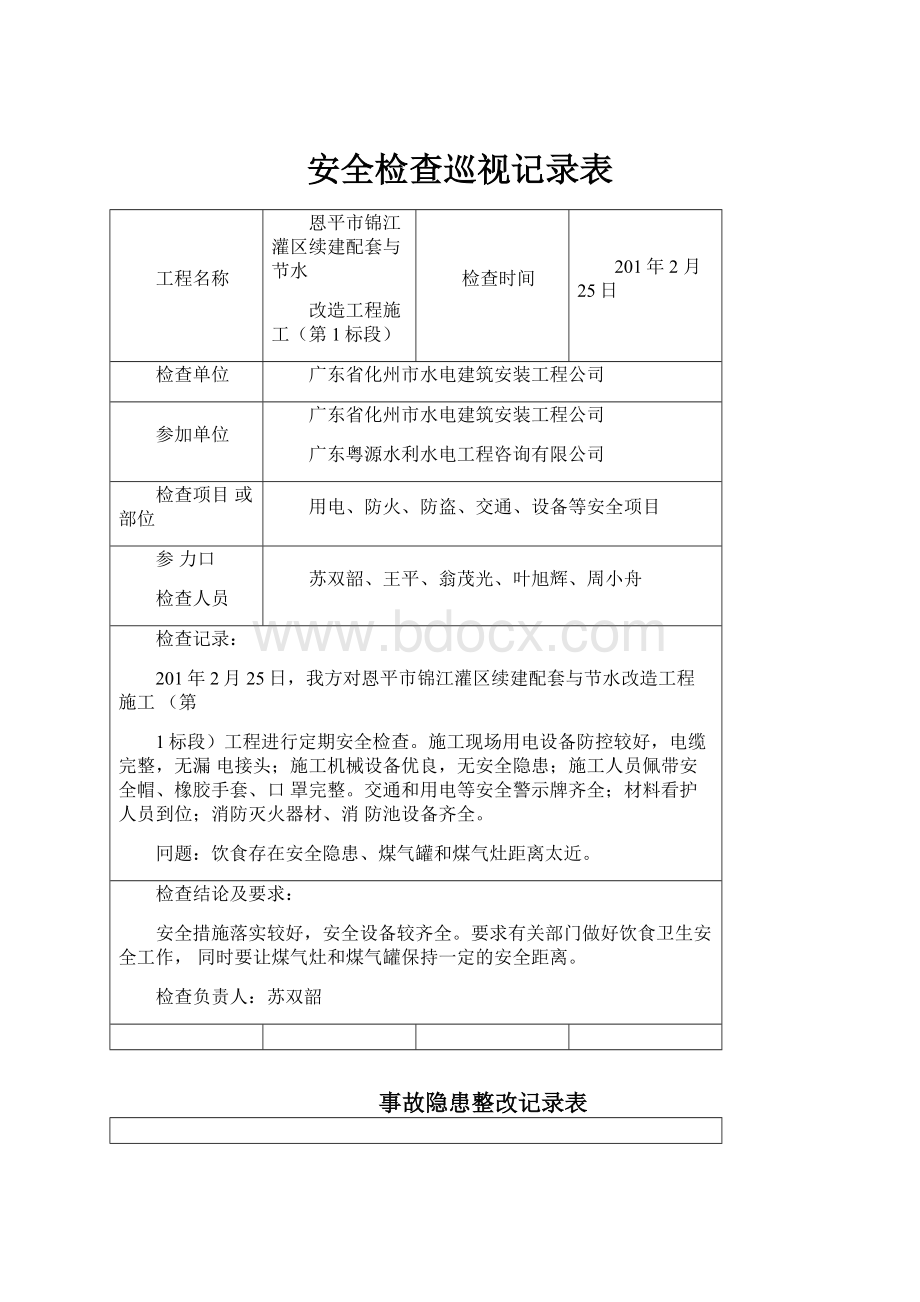 安全检查巡视记录表.docx_第1页