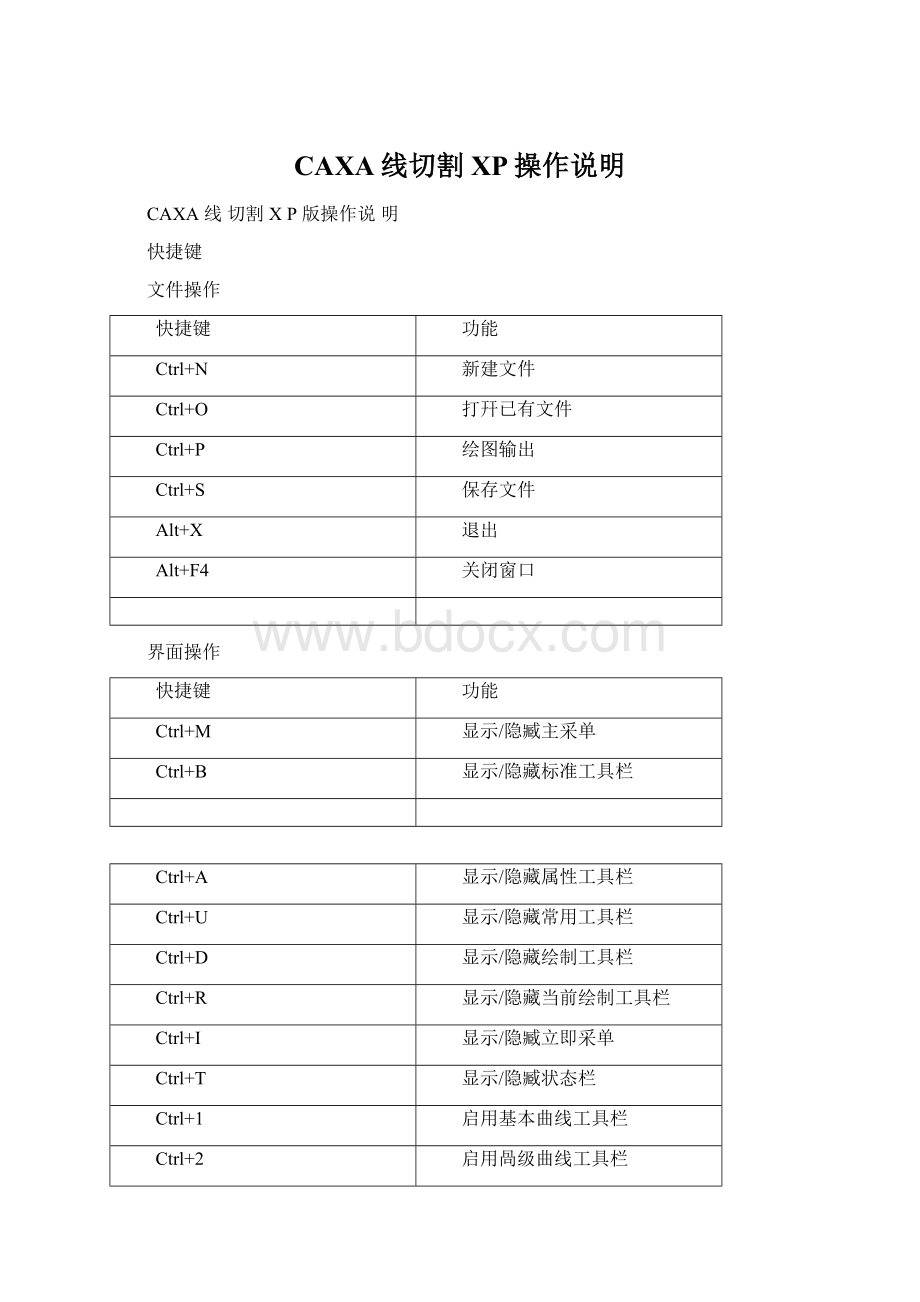 CAXA线切割XP操作说明.docx