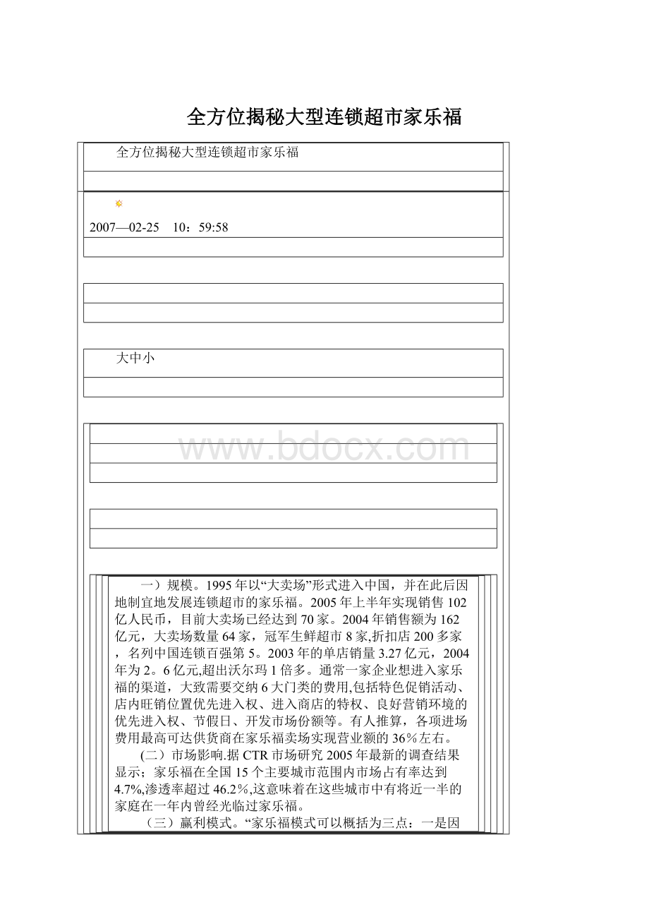 全方位揭秘大型连锁超市家乐福.docx