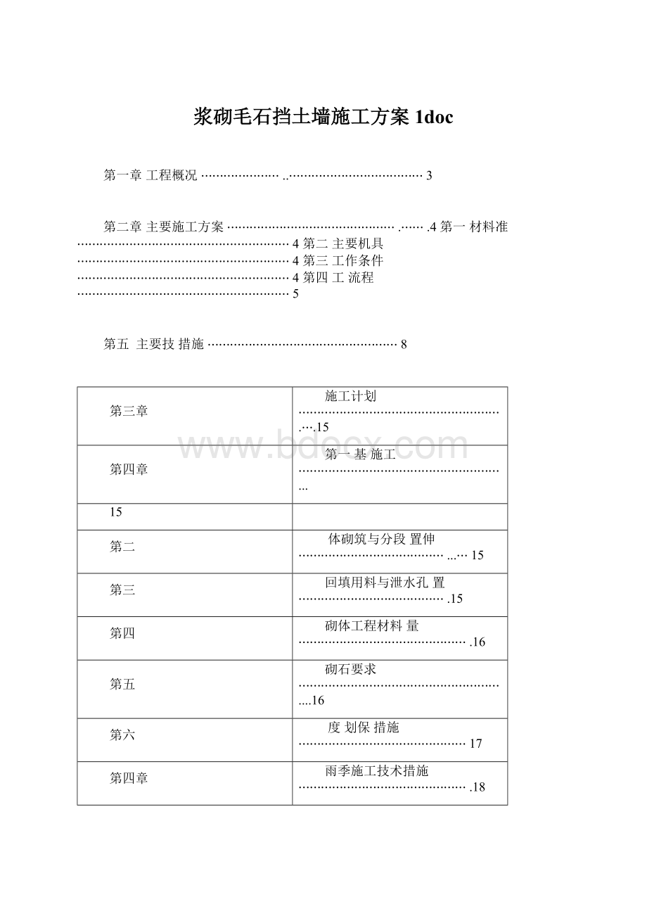 浆砌毛石挡土墙施工方案1doc.docx_第1页