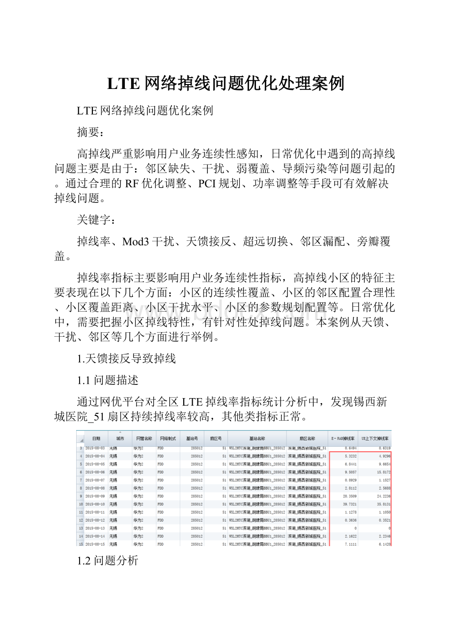 LTE网络掉线问题优化处理案例.docx