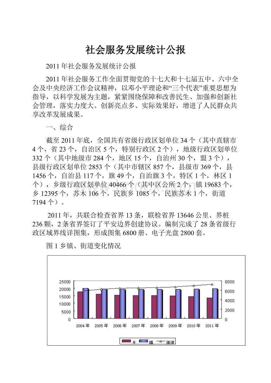 社会服务发展统计公报Word文件下载.docx