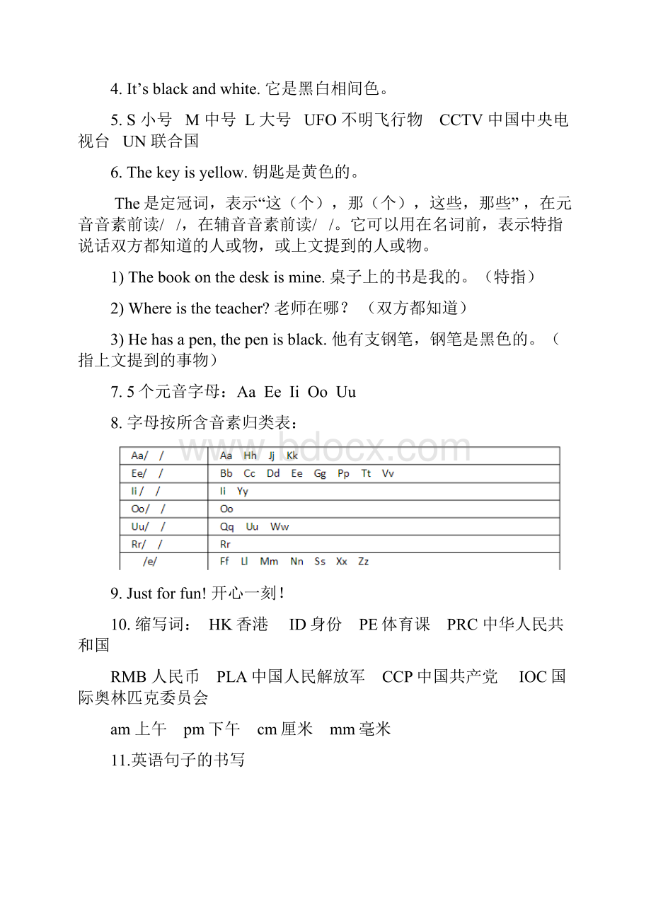 初一英语上册各单元知识点总结.docx_第3页