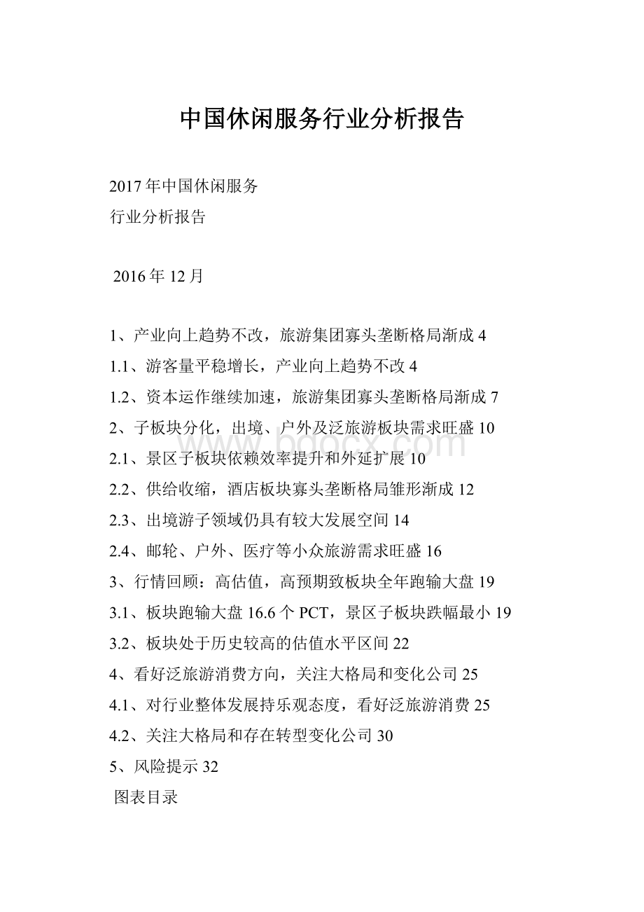 中国休闲服务行业分析报告Word格式文档下载.docx_第1页