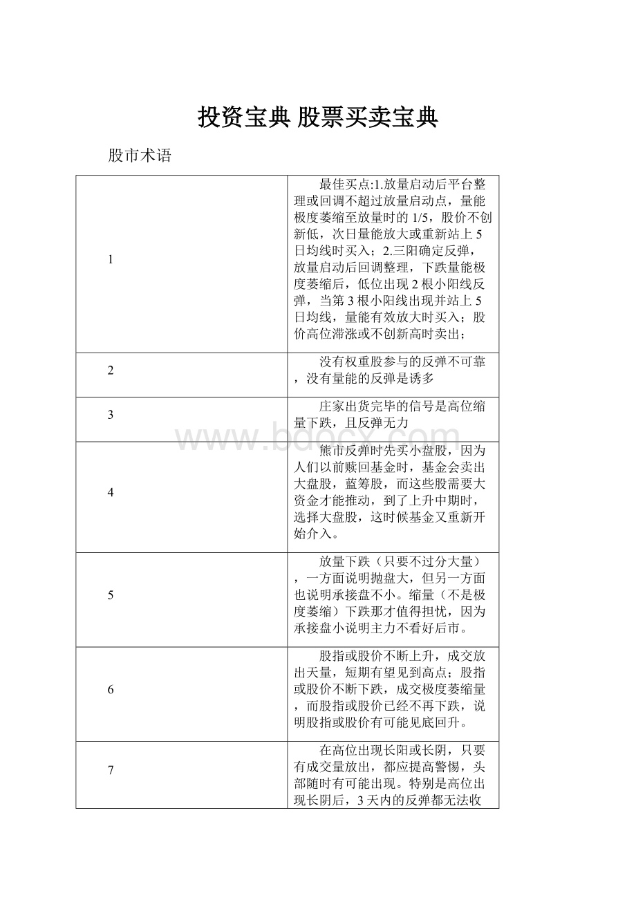 投资宝典 股票买卖宝典Word文档格式.docx