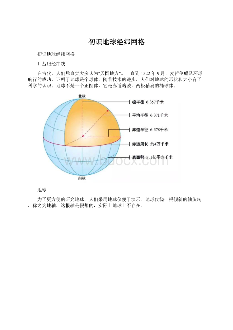 初识地球经纬网格.docx