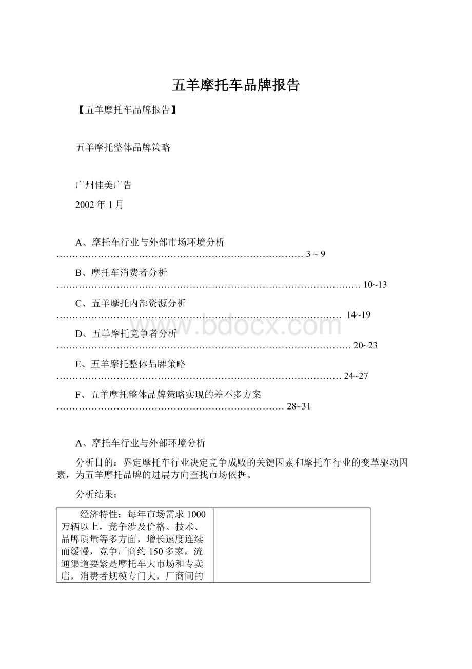 五羊摩托车品牌报告Word格式文档下载.docx