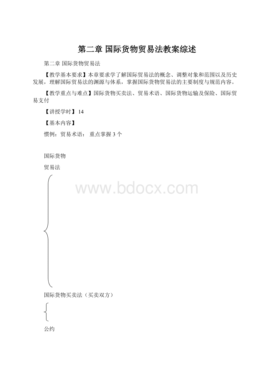 第二章 国际货物贸易法教案综述.docx