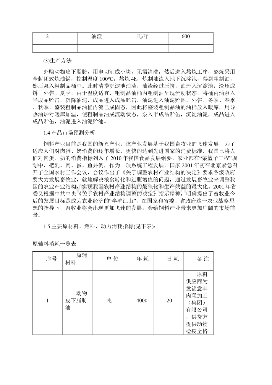 年产3000吨饲料级动物油脂提取项目可行性研究报告文档格式.docx_第3页