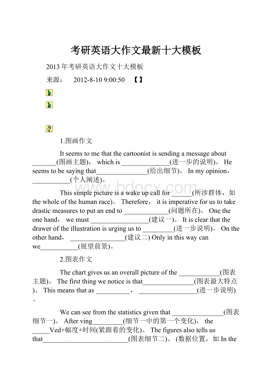 考研英语大作文最新十大模板.docx_第1页