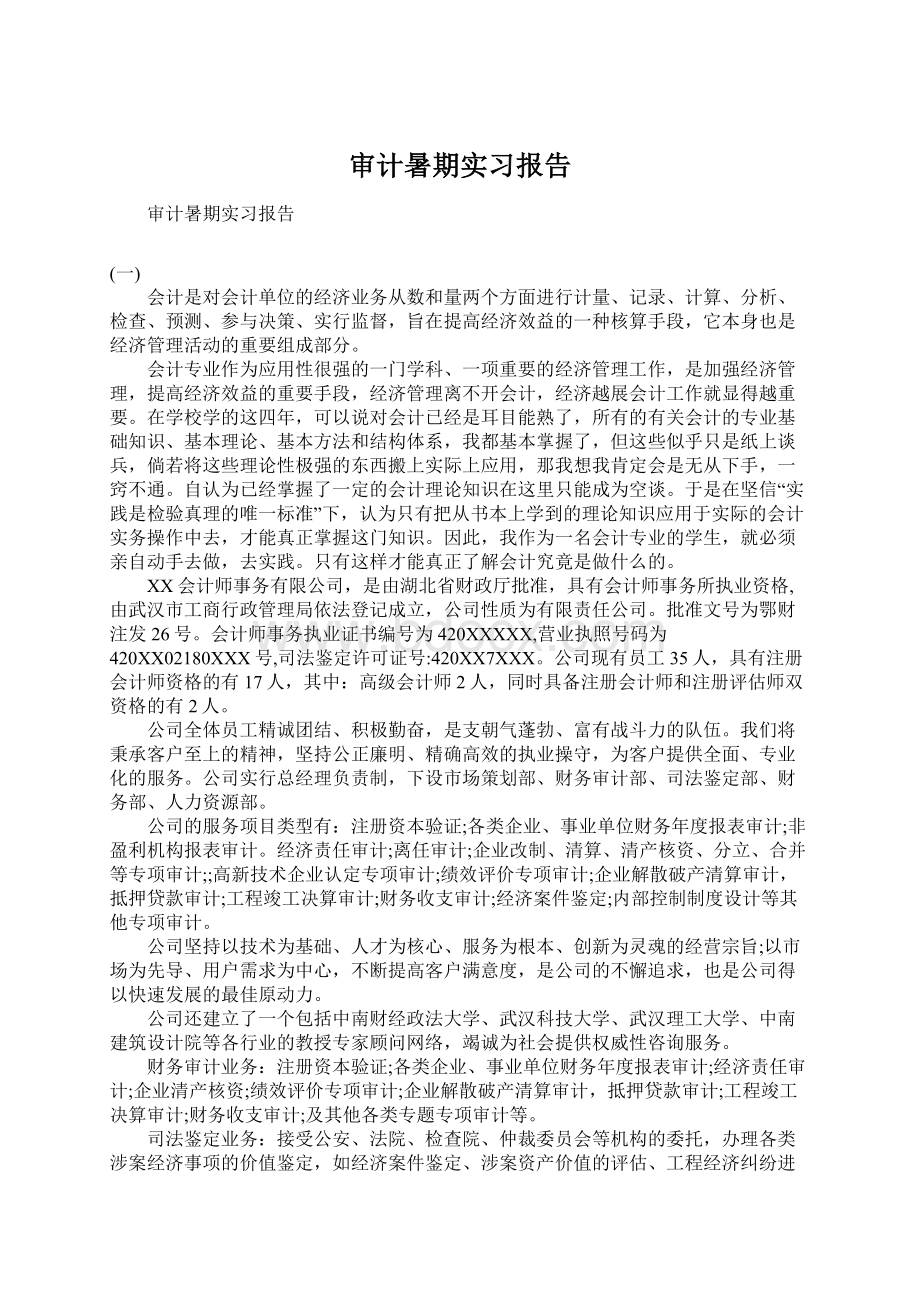 审计暑期实习报告.docx