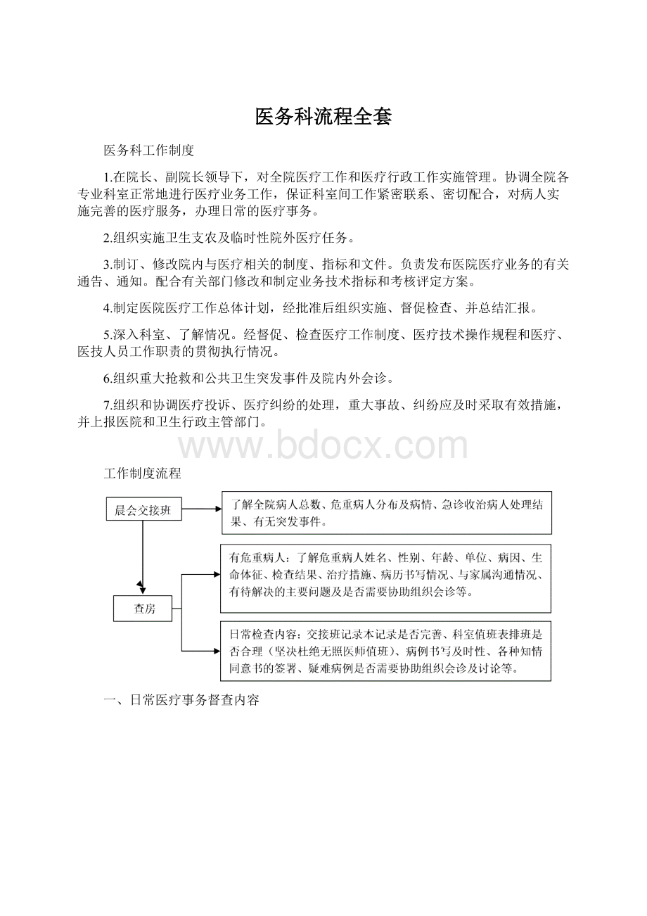 医务科流程全套Word格式.docx