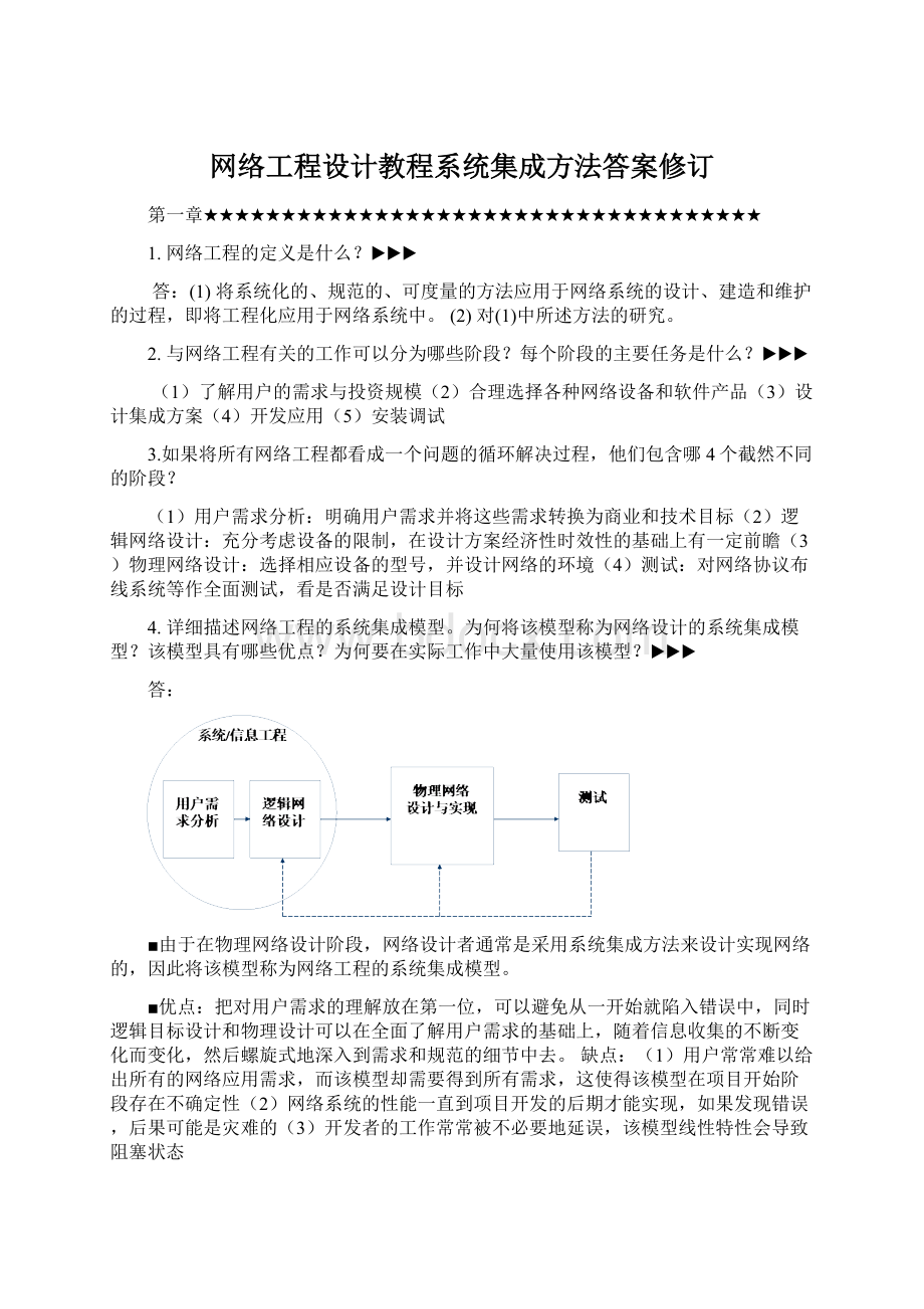 网络工程设计教程系统集成方法答案修订.docx