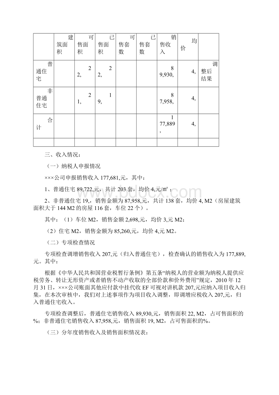 土地增值税清算报告模板Word文档下载推荐.docx_第2页