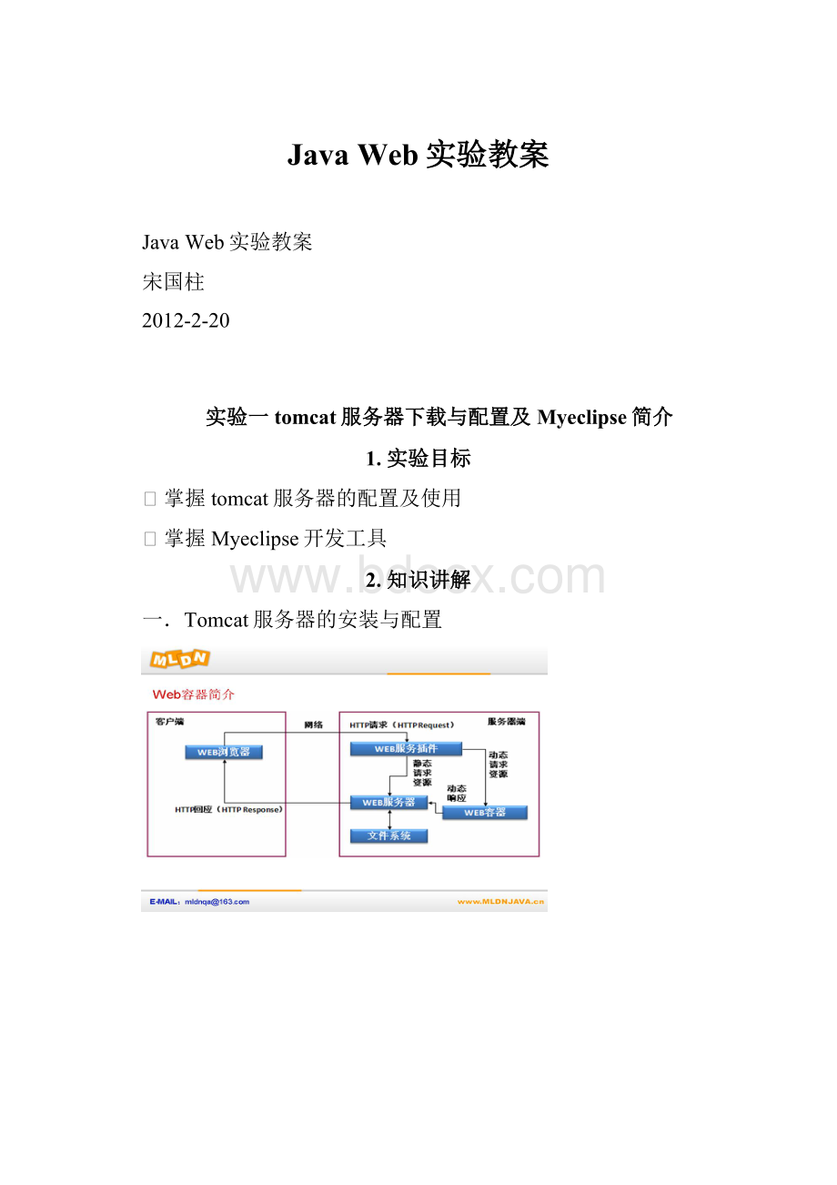 Java Web实验教案文档格式.docx