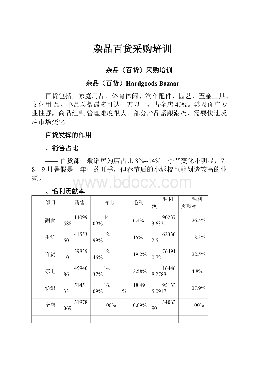 杂品百货采购培训.docx