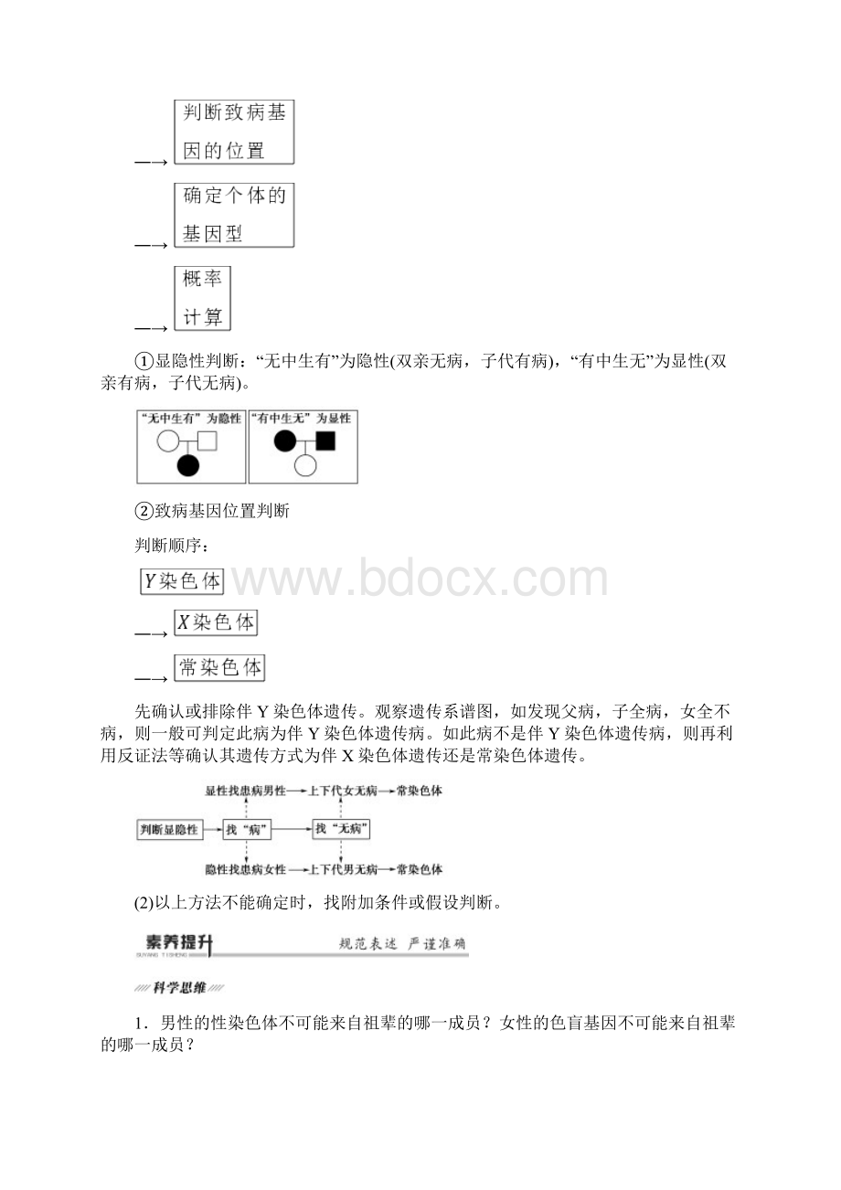 通用版高考生物第1部分专题6遗传定律伴性遗传和人类遗传病考点2伴性遗传和人类遗传病教案.docx_第3页