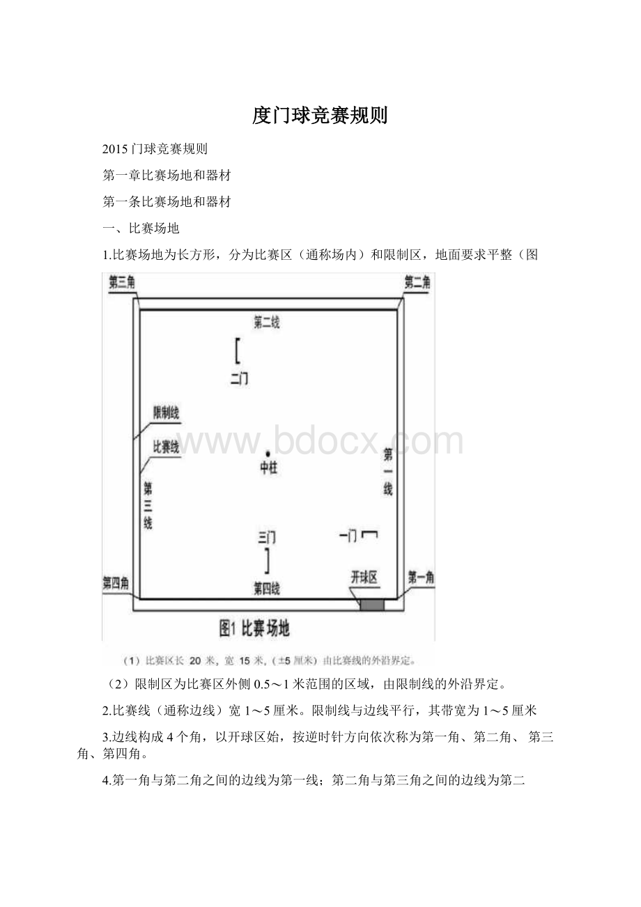 度门球竞赛规则文档格式.docx