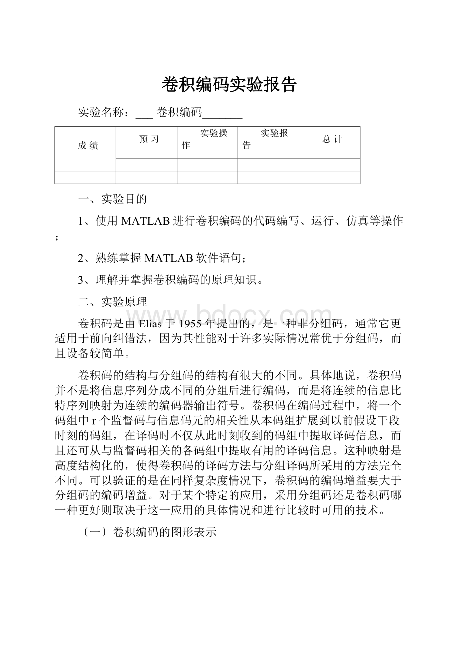 卷积编码实验报告.docx