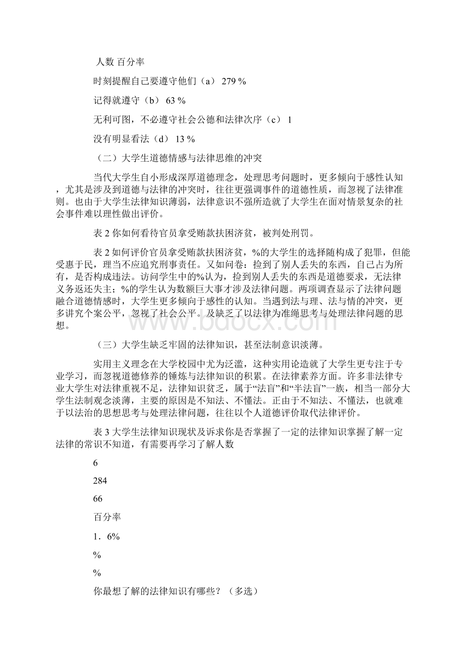 大学生道德素质与法制素质的现状分析及改进策略的论文.docx_第2页