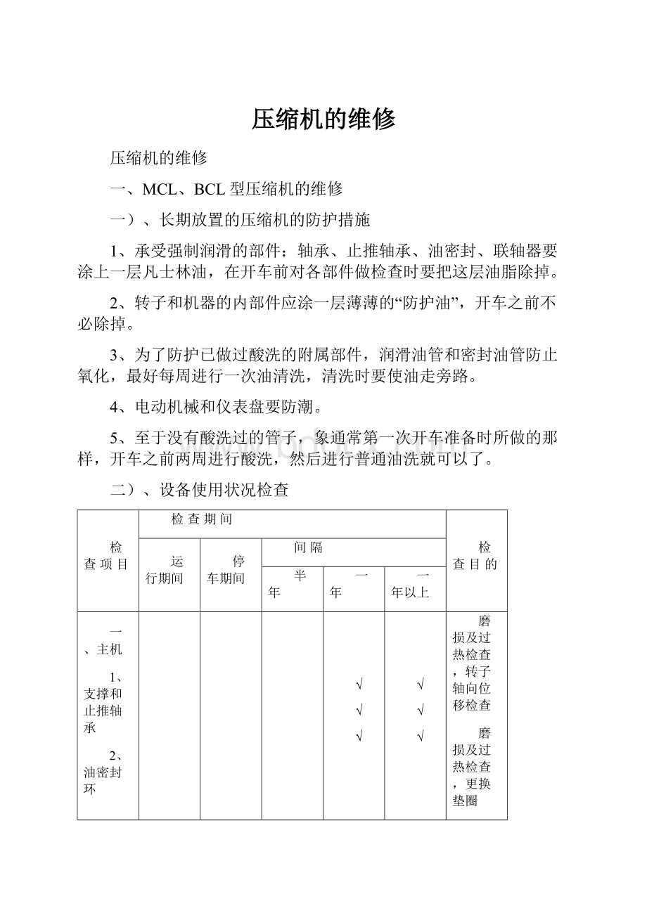 压缩机的维修文档格式.docx