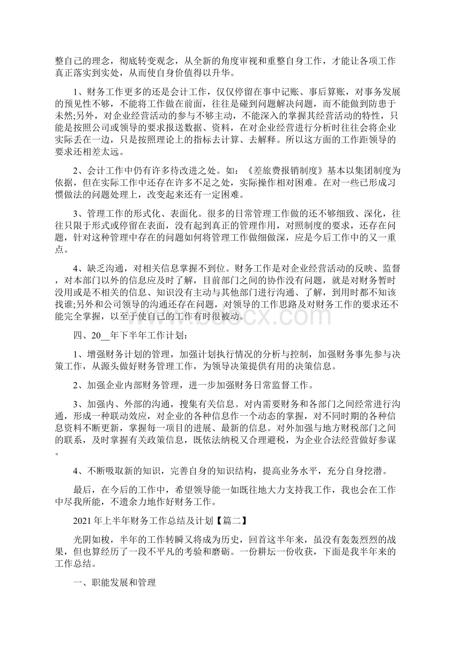 上半年财务工作总结及计划5篇大全.docx_第2页