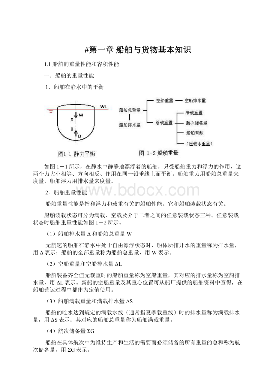 #第一章 船舶与货物基本知识.docx