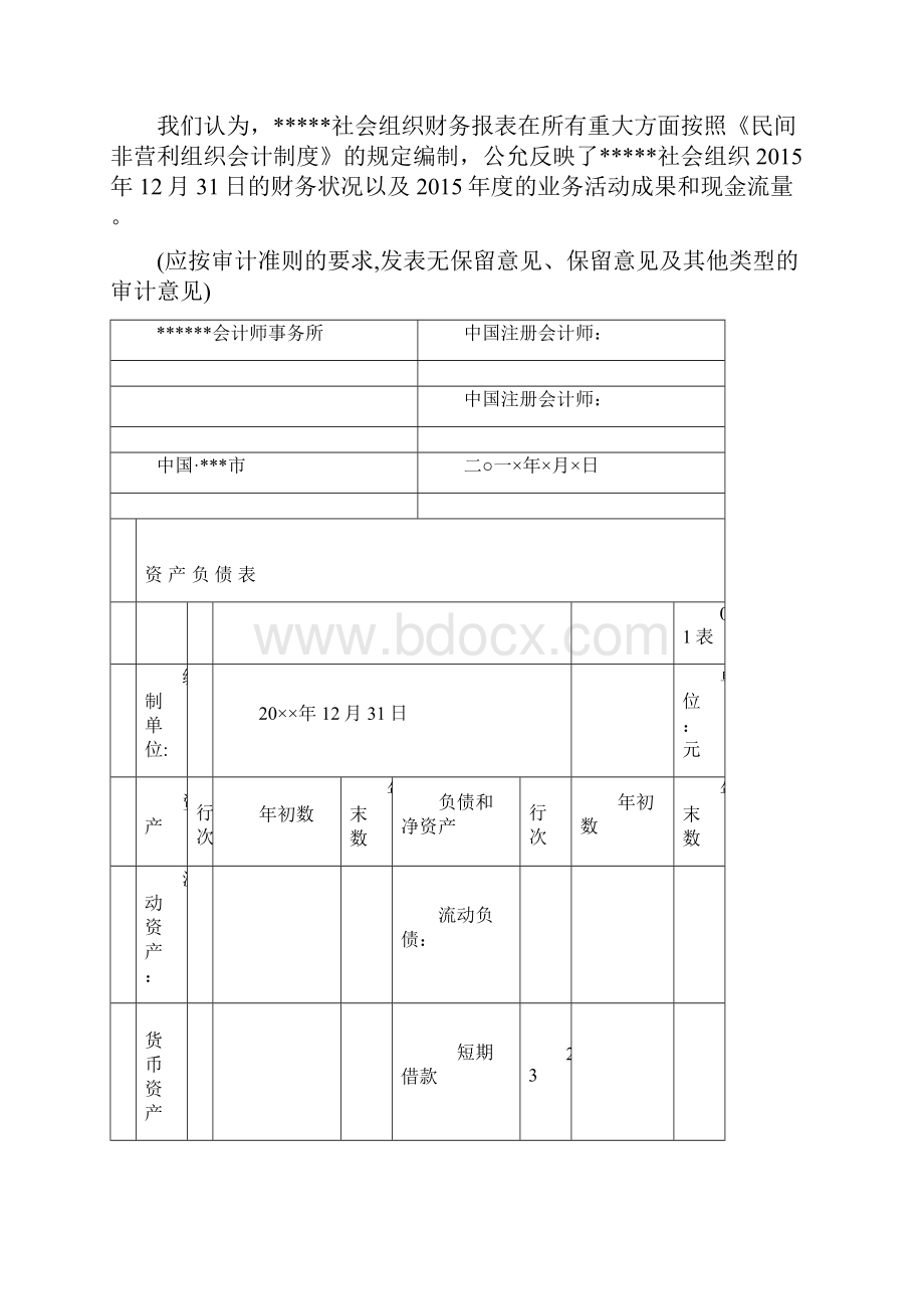 民办非企业单位年度财务审计报告范本.docx_第2页