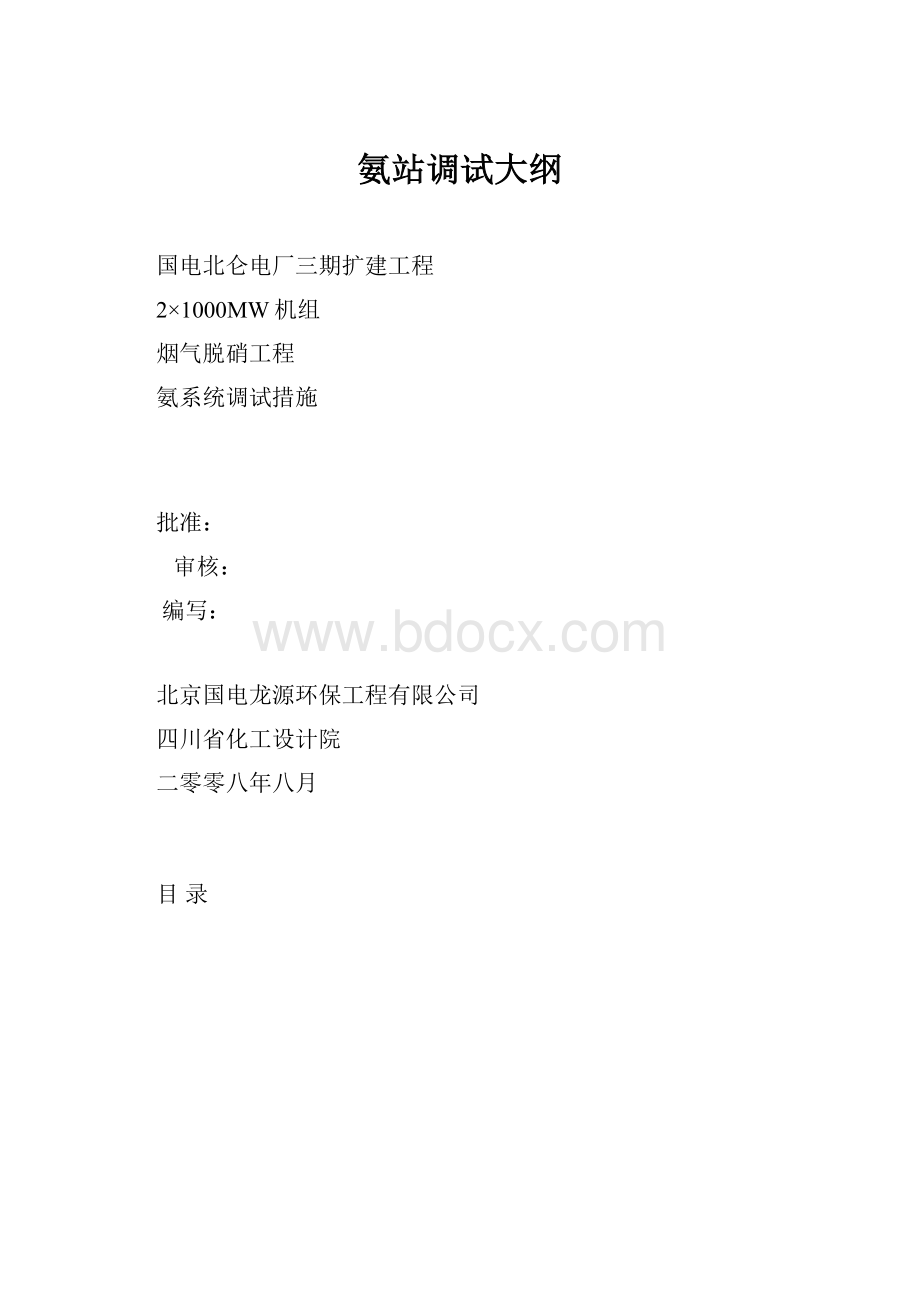 氨站调试大纲文档格式.docx