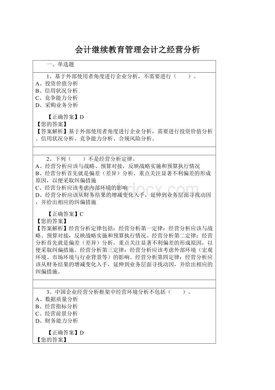 会计继续教育管理会计之经营分析.docx